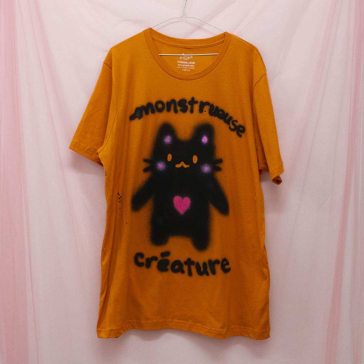 Spray painted Mysterious Creature T-shirt (XL)