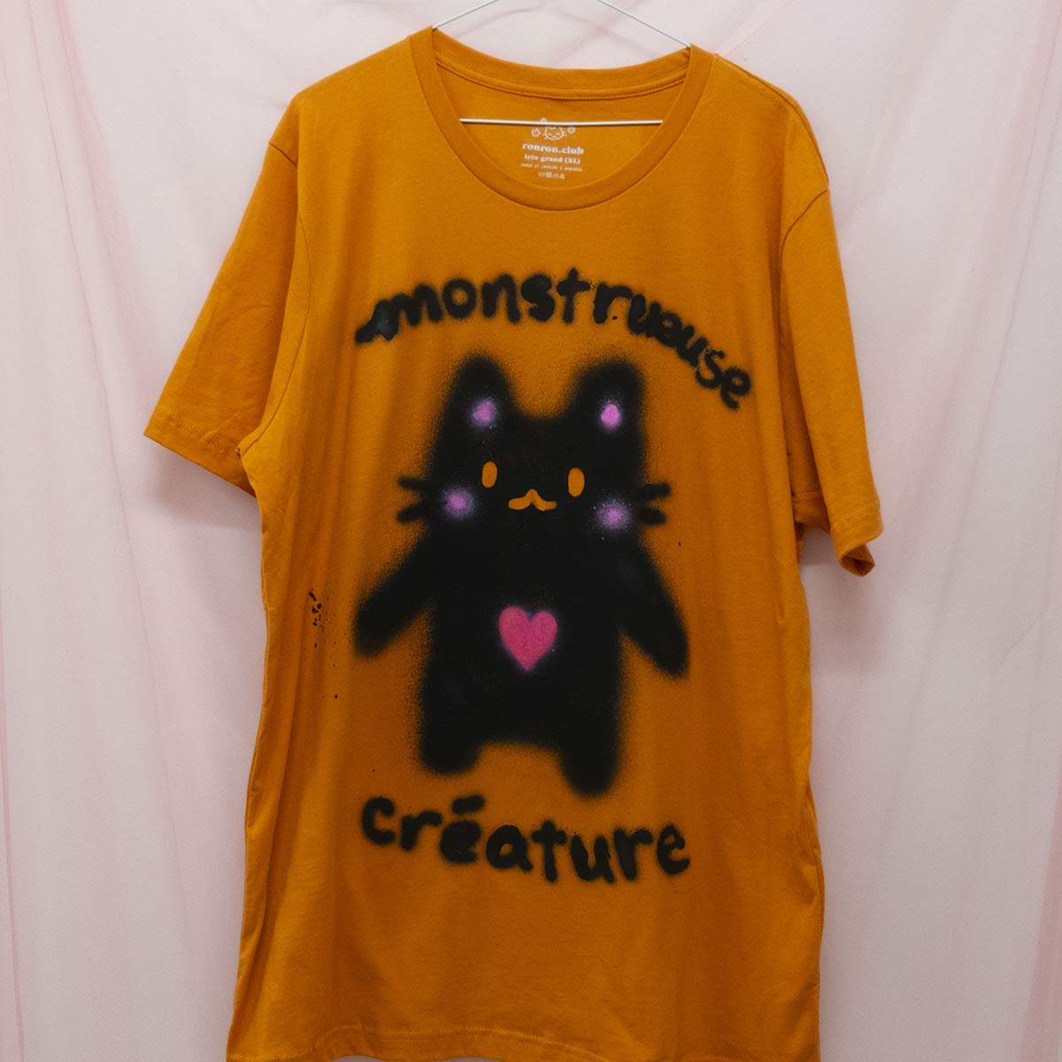 Spray painted Mysterious Creature T-shirt (XL)