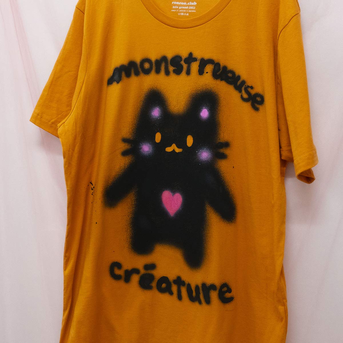 Spray painted Mysterious Creature T-shirt (XL)