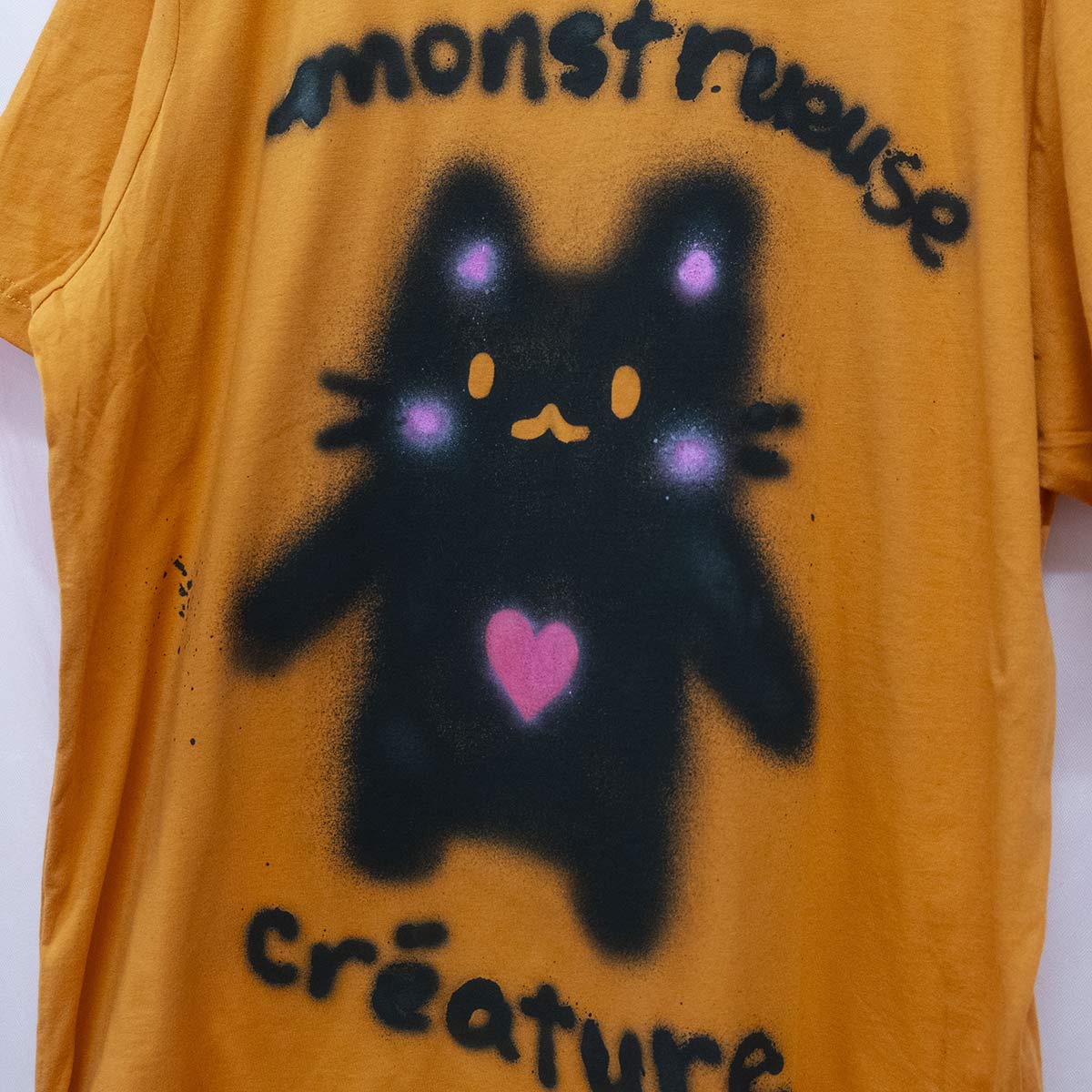 Spray painted Mysterious Creature T-shirt (XL)