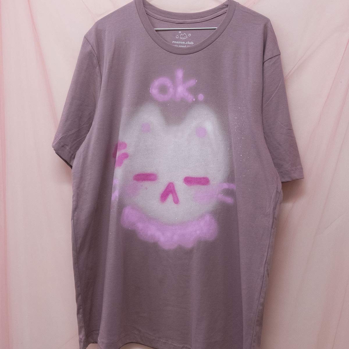 Spray painted Ok Cat T-shirt (XL)