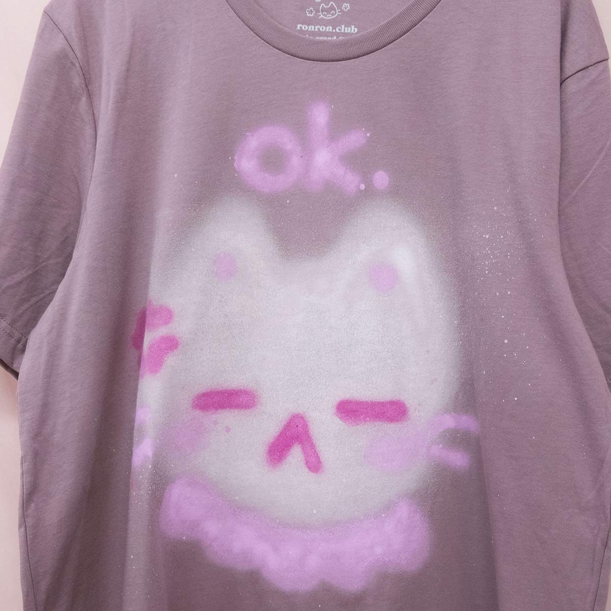 Spray painted Ok Cat T-shirt (XL)