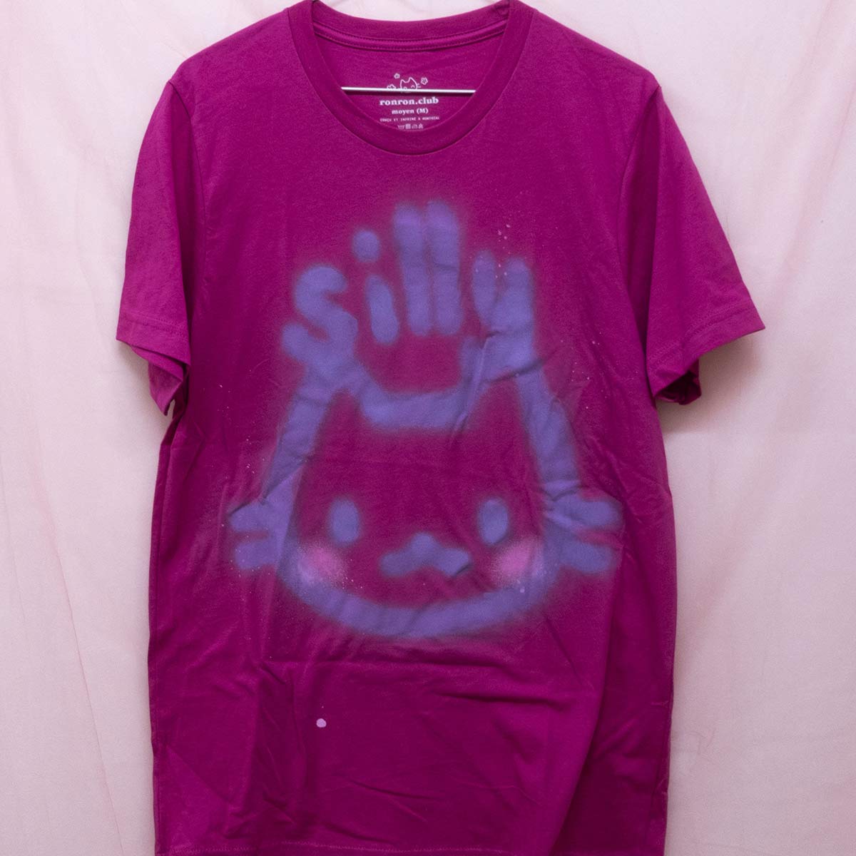 Spray painted Silly Cat T-shirt (M)