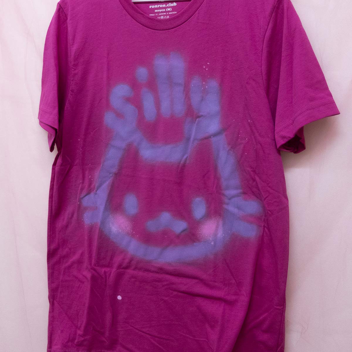 Spray painted Silly Cat T-shirt (M)