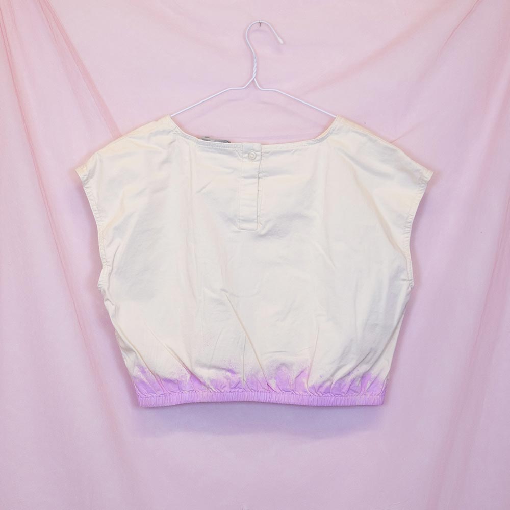 Camisole upcyclée "Papillon" beige