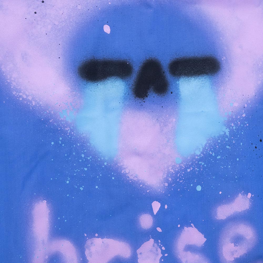 Chemise upcyclée "Coeur brisé" bleue