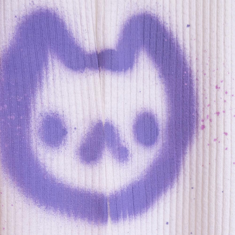 Pantalons blancs upcyclés "Animaux kawaii"