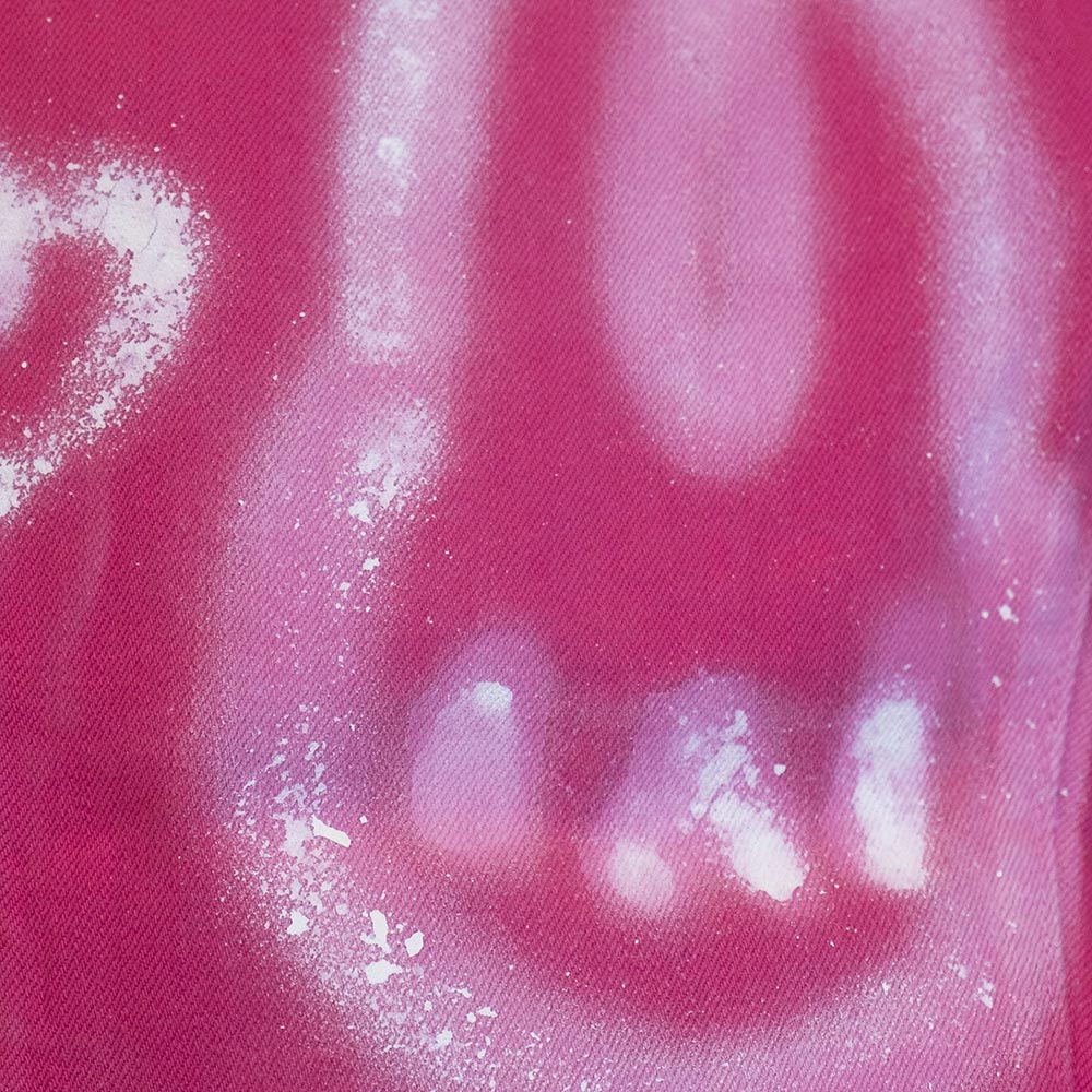 Upcycled "infinite bunnies" pink jeans