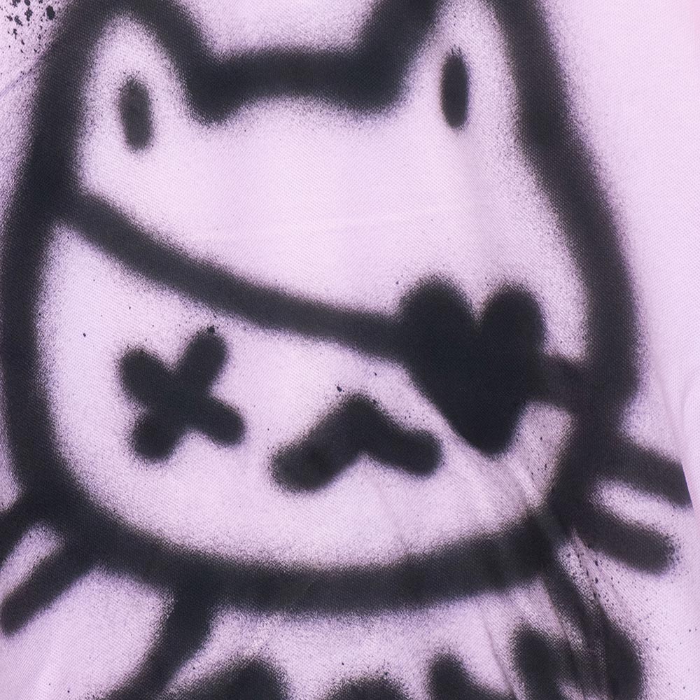 T-shirt polo upcyclé "Chat pirate" rose