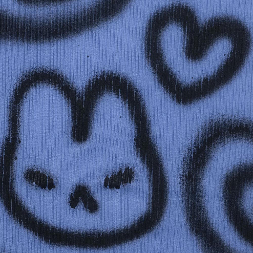 Robe upcyclée "whatever!" bleue