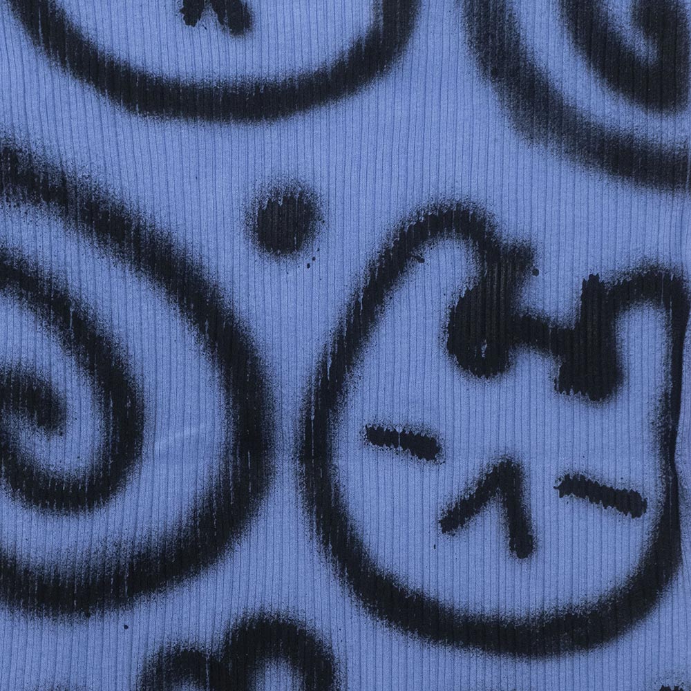 Robe upcyclée "whatever!" bleue