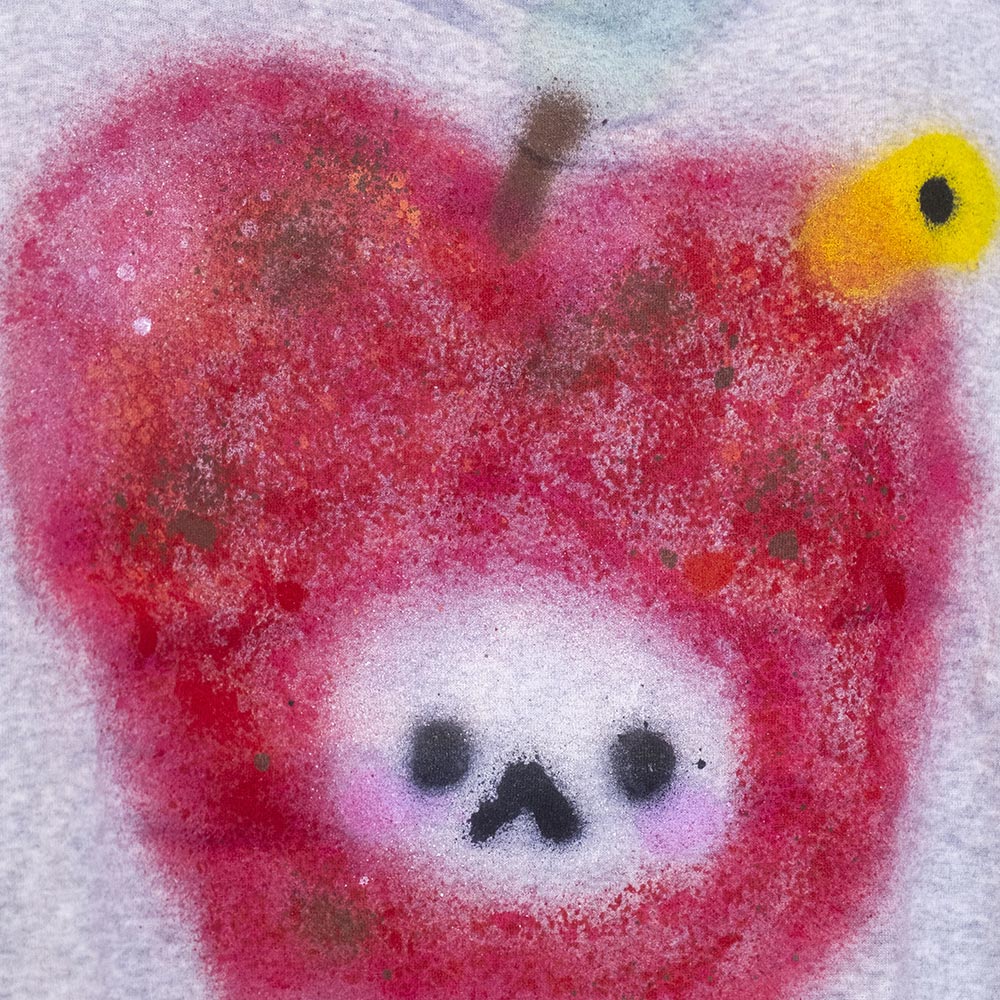 T-shirt upcyclé "Pomme" gris