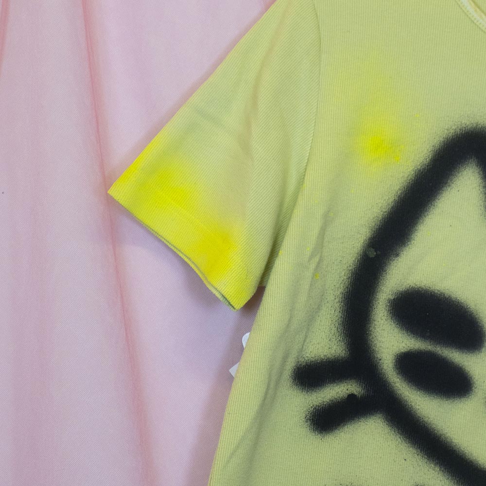 Upcycled "Glorp alien cat" green t-shirt