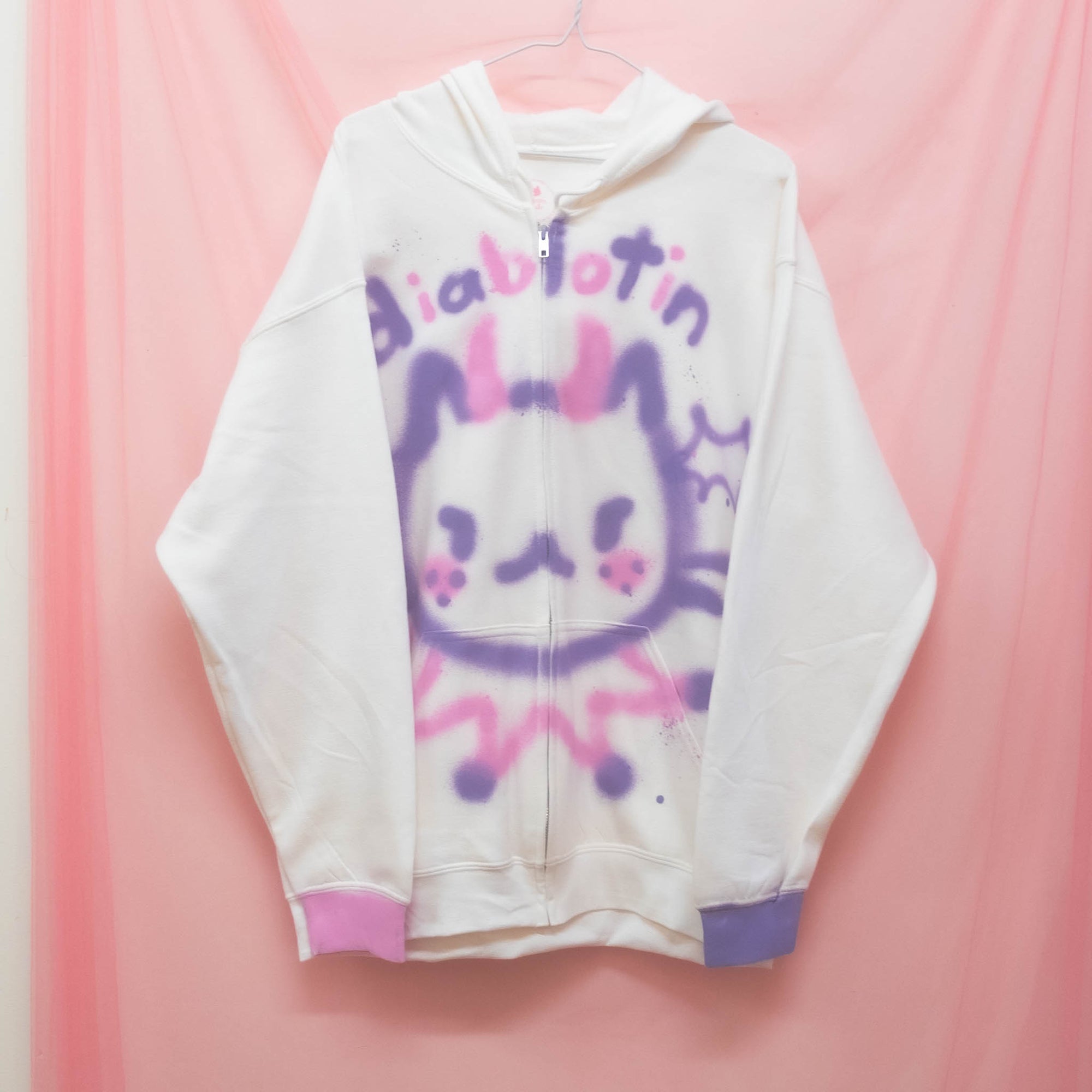 Veste zip-up "Diablotin pastel" unique (L)