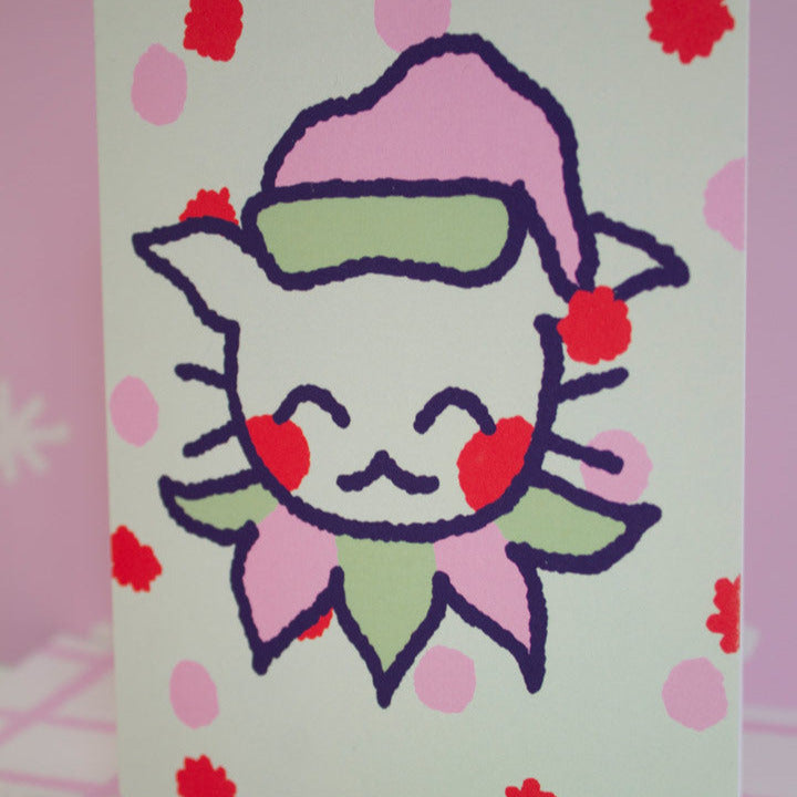 Kitty Elf Greeting Cards [xmas]