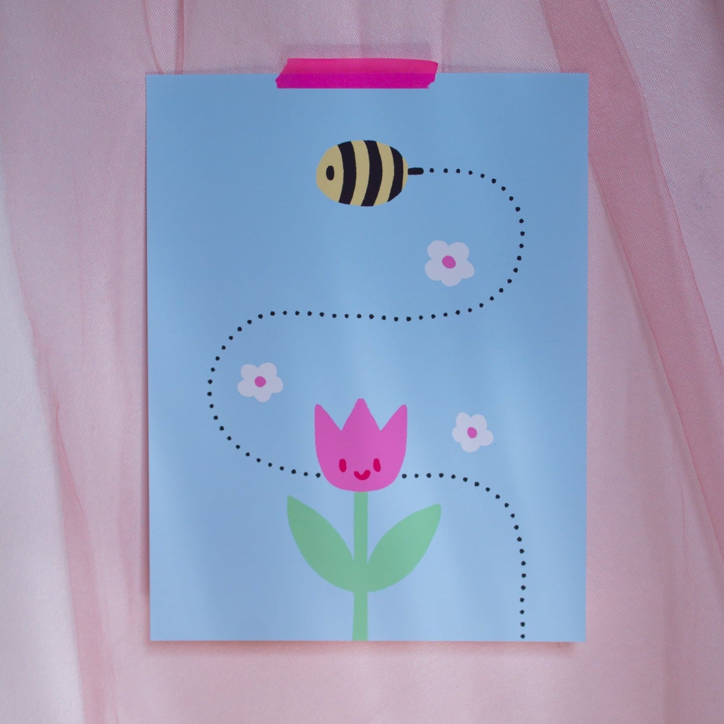 Affichette bee a flower 8,5x11"