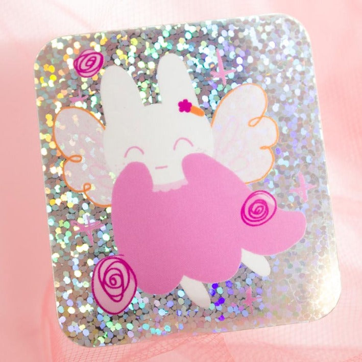 Autocollant brillant bunny fairy 2"