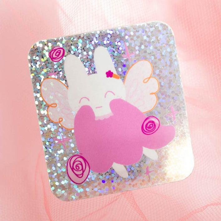 Autocollant brillant bunny fairy 2"