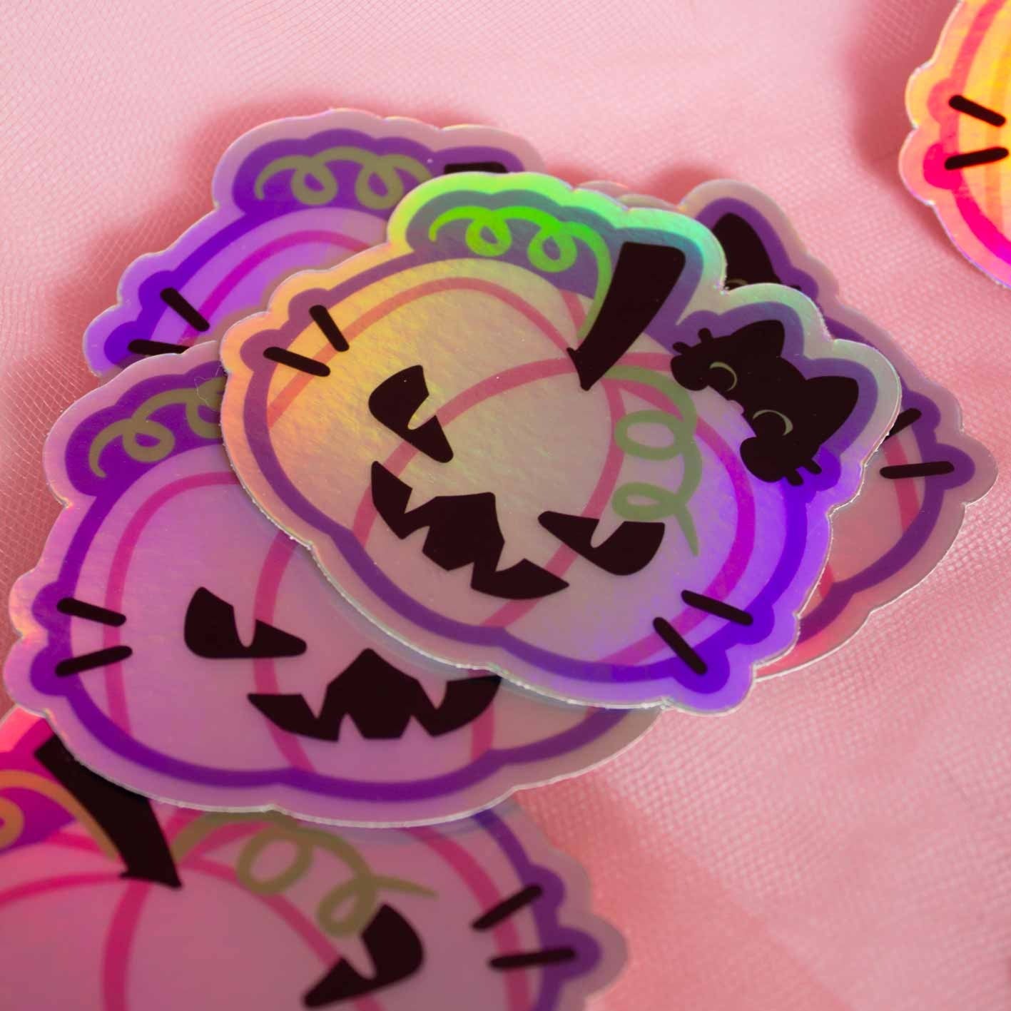 Pumpkat Holographic Sticker 3" 