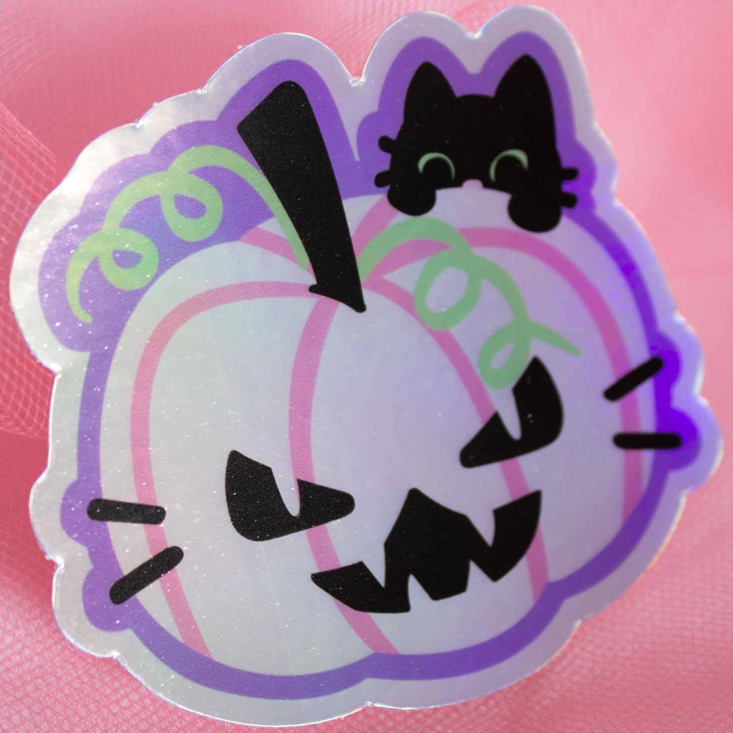 Pumpkat Holographic Sticker 3" 