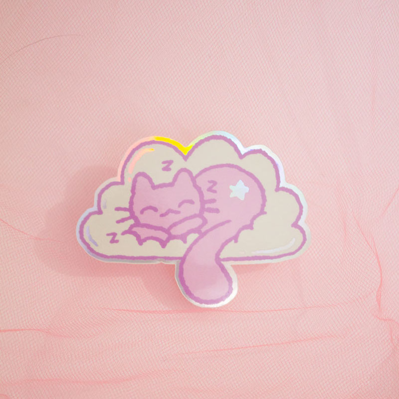 Peaceful Nap Holographic Sticker 3