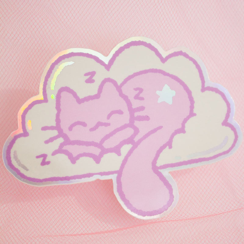 Peaceful Nap Holographic Sticker 3