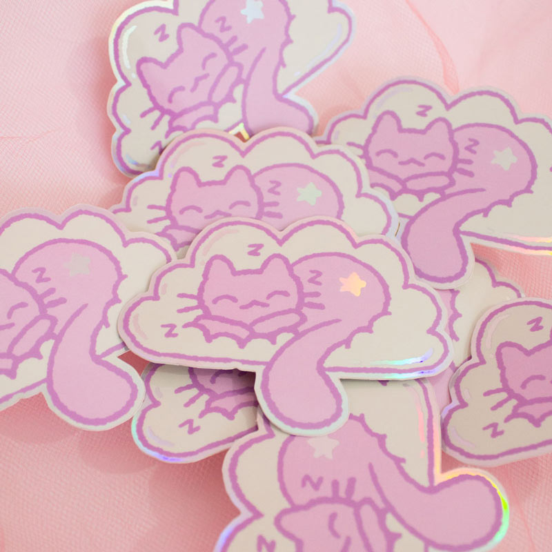 Peaceful Nap Holographic Sticker 3