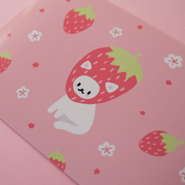 Strawberry Cat Small Print