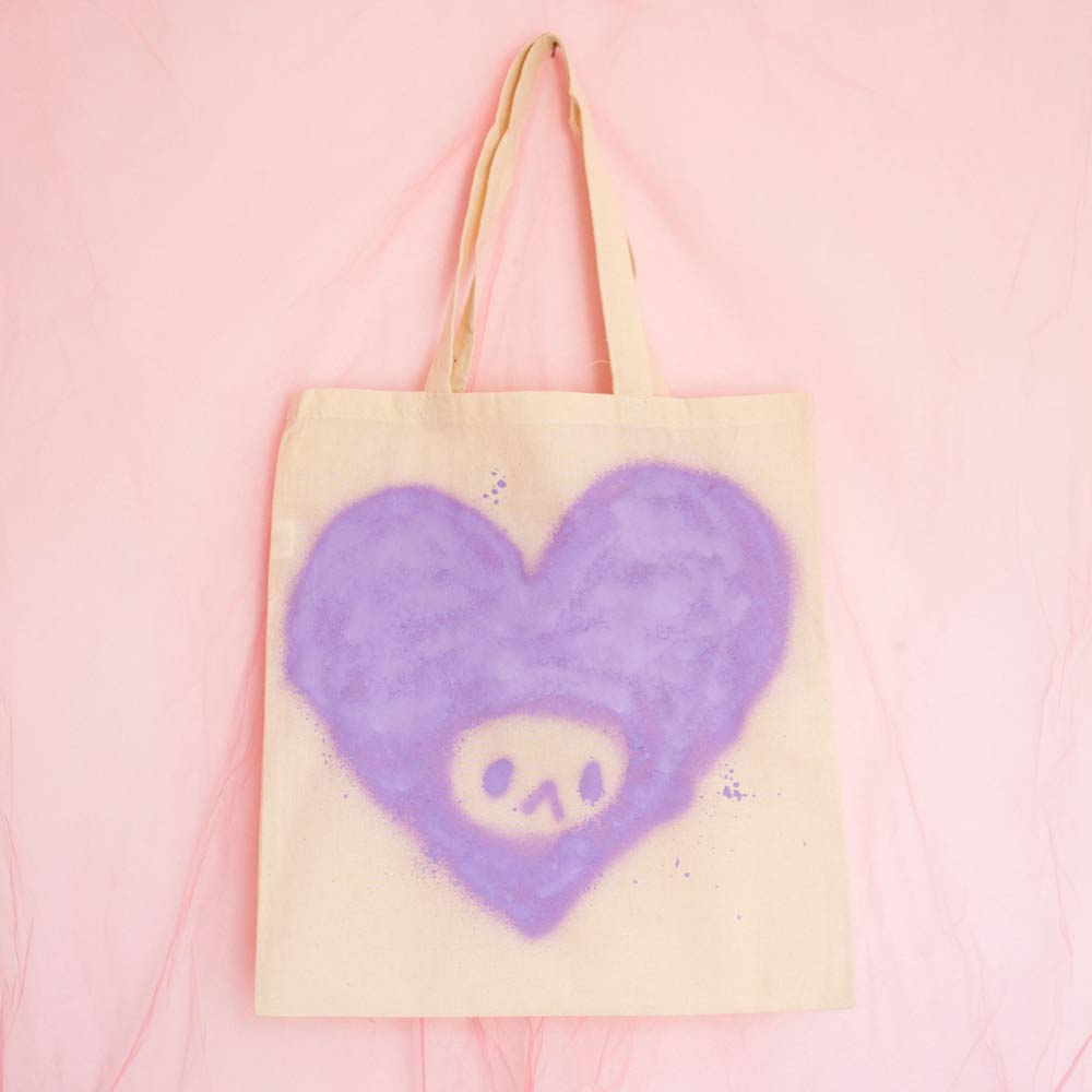 Spray painted Heart Tote Bag