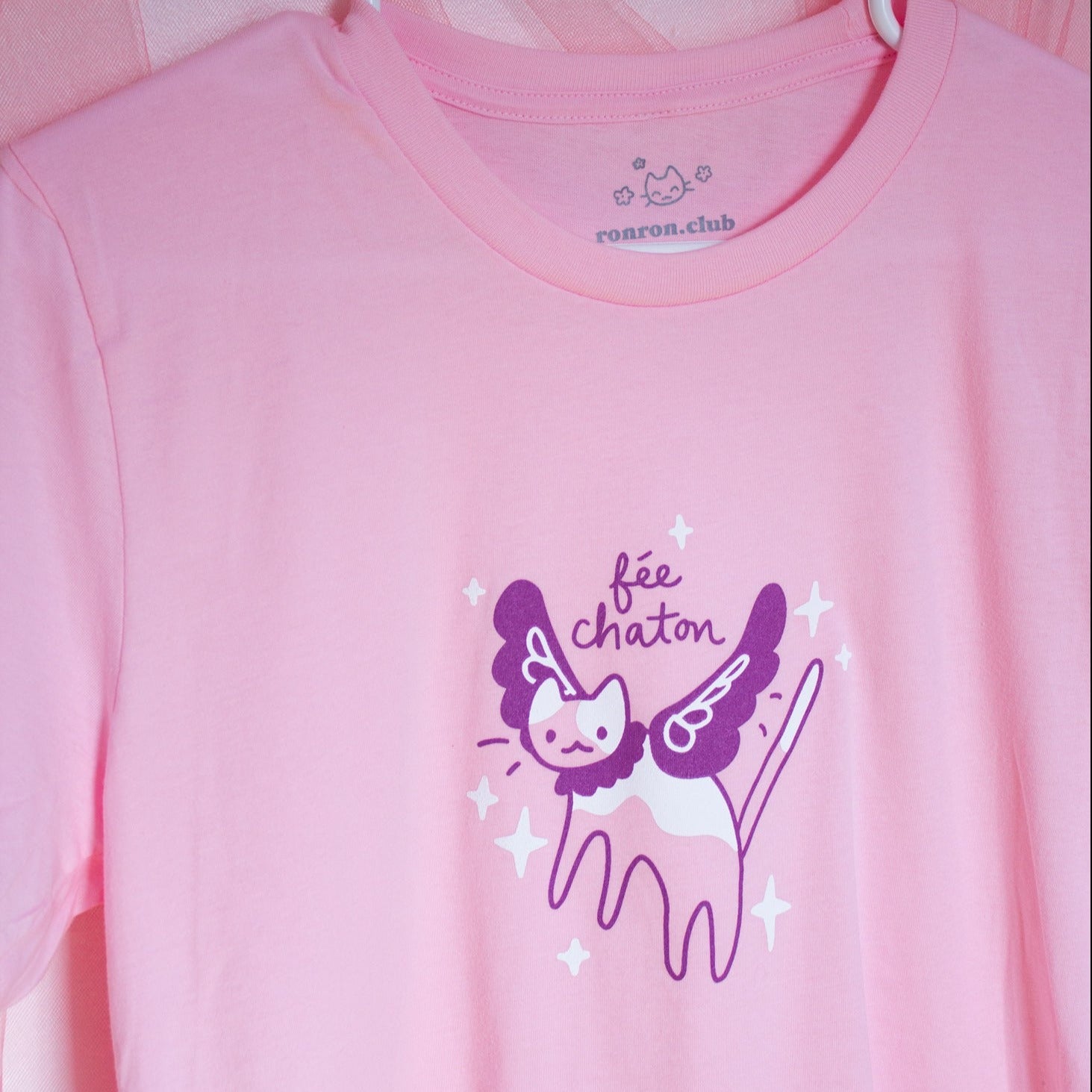 T-shirt rose "Fée Chaton"