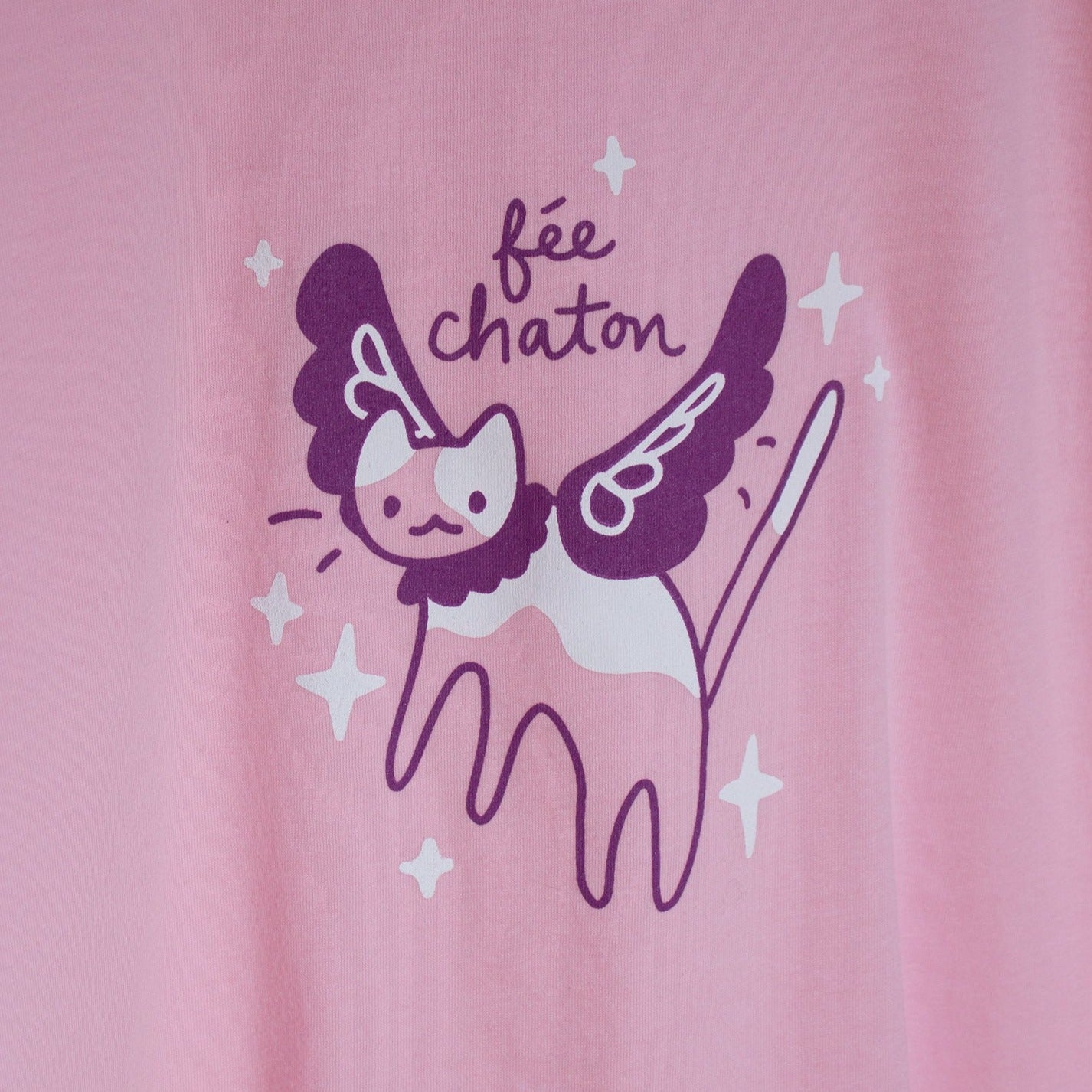 T-shirt rose "Fée Chaton"